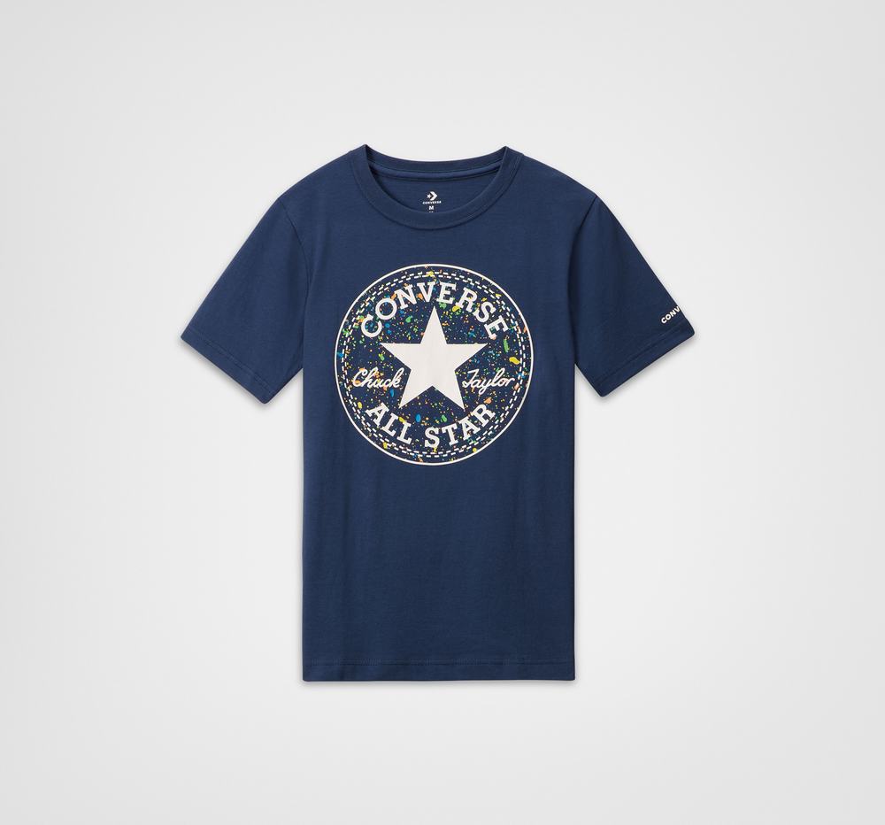 Camiseta Converse Chuck Taylor Patch Splatter Print Fill Criança Azul Marinho 103498PKI